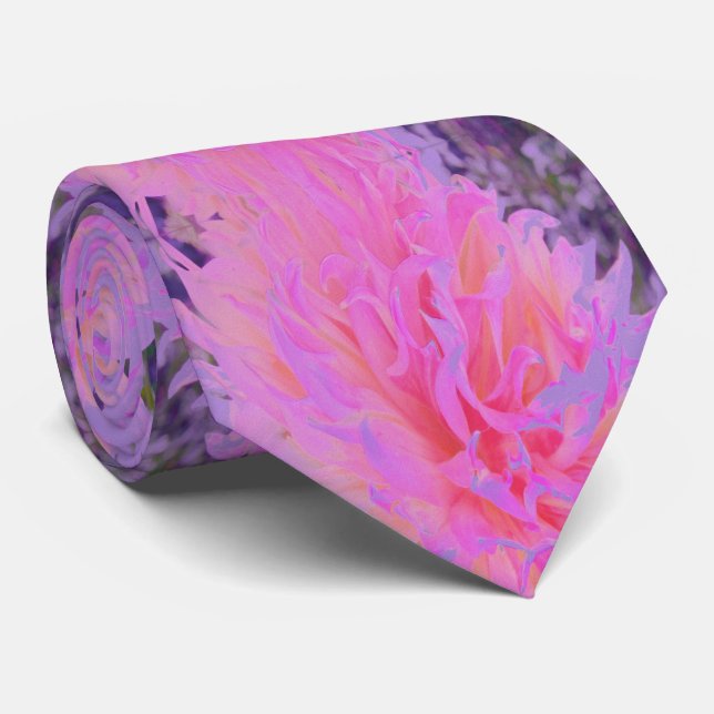 Corbata Elegant Hot Pink and Magenta Decorative Dahlia (Enrollado)