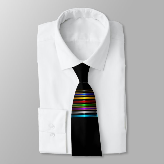 Corbata Elegant Metallic Gradient Stripes Design (Atado)