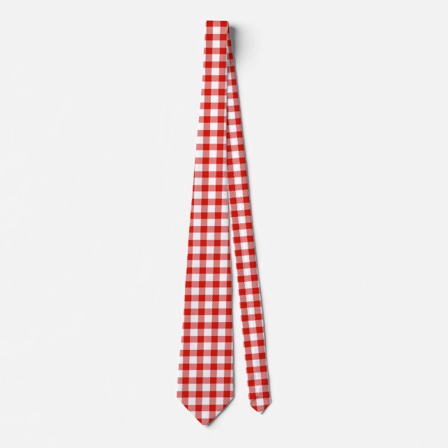 Corbata Elegant Plaid Rojo  (Anverso)