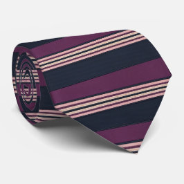 Corbata Elegant Plum & Navy Multi-Stripe 