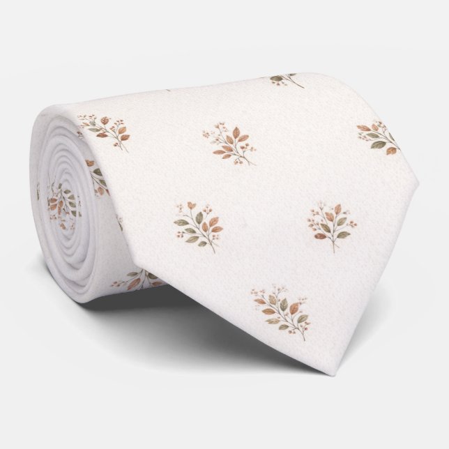 Corbata Elegant Terracotta Greenery Botanical (Enrollado)