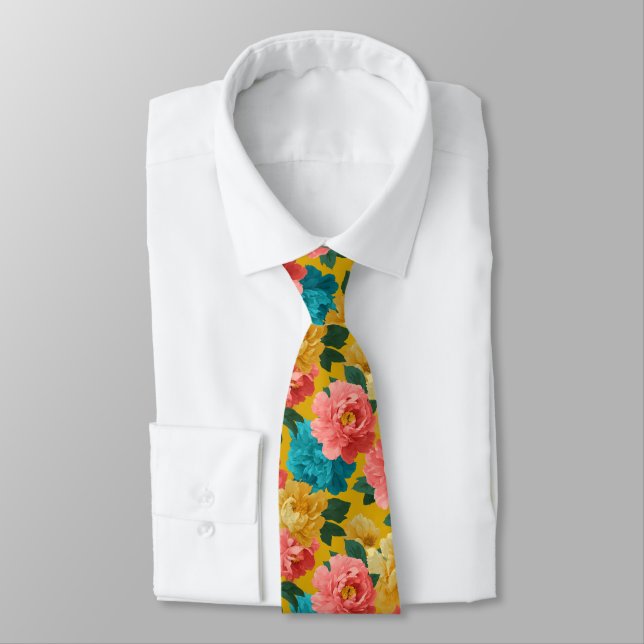 Corbata Elegant Valentine Gifts For Dad Peonies Flower (Atado)