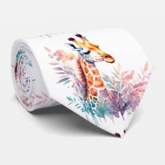 Corbata Elegante acuarela Giraffe Tie - Cuello masculino