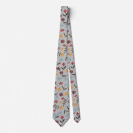 Corbata Elegante acuarela Gris Floral