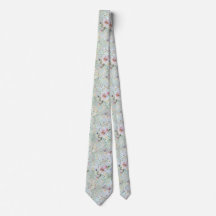 Elegante Aqua Floral Boda Necktie