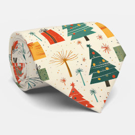 Corbata Elegante árbol de Navidad y patrón de regalos