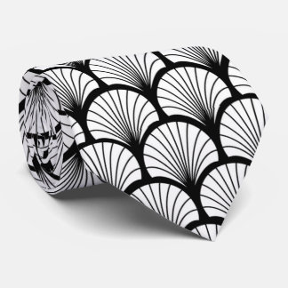 Corbata elegante arte blanco negro patrón Deco