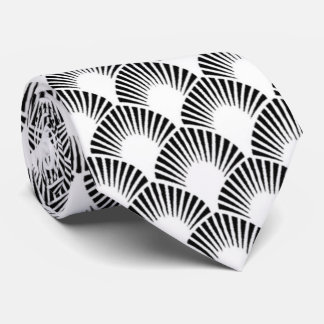 Corbata elegante arte blanco negro patrón Deco