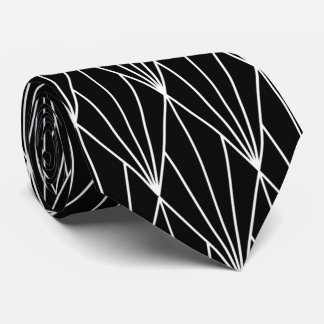 Corbata elegante arte blanco negro patrón Deco