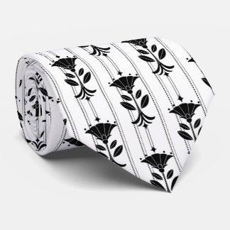 Corbata elegante arte blanco negro patrón Deco