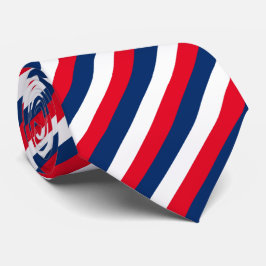Corbata Elegante bandera azul azul blanca roja a rayas