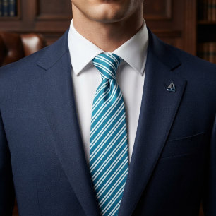 Corbata Elegante Blanco Azulado