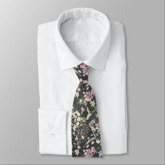Corbata Elegante Boda floral negro Necktie