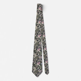 Corbata Elegante Boda floral negro Necktie