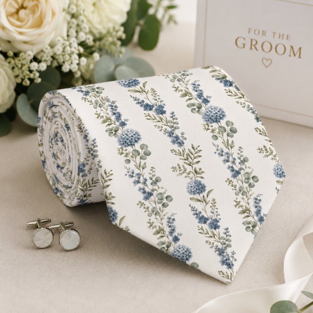 Corbata Elegante Boda Polvoriento Azul Botánico (Subido por el creador)