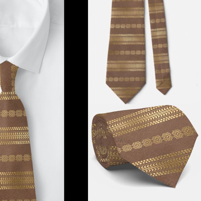 Corbata Elegante Bohemian Boho Rosa Oro Azteca (Subido por el creador)