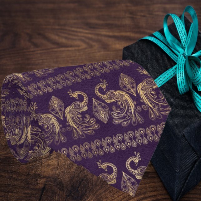 Corbata Elegante Bohemian Boho Rosa Peacock Purple (Subido por el creador)