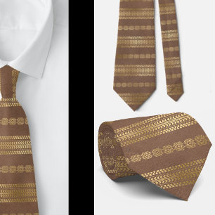 Corbata elegante bohemio boho rosa oro azteca cuel