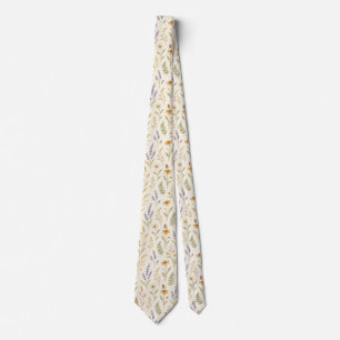 Corbata Elegante Boho Watercolor Flor silvestre Floral