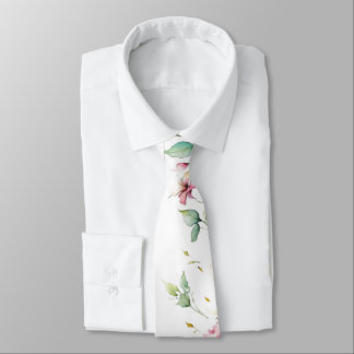 Corbata Elegante Boho Watercolor Flores salvajes