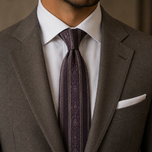 Corbata Elegante Ciruela Profunda Lujo Vintage 