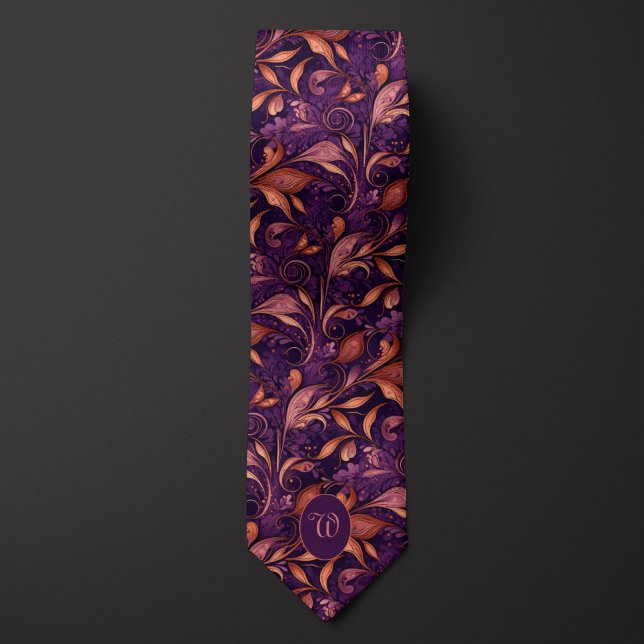 Corbata Elegante ciruela y cobre botánico (Subido por el creador)