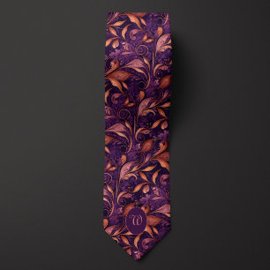 Corbata Elegante ciruela y cobre botánico