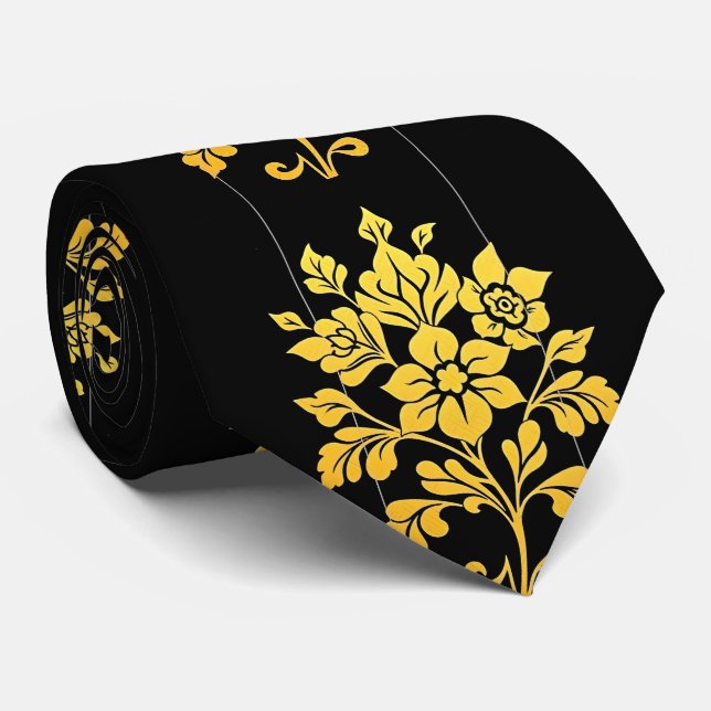 Corbata Elegante Colección de Lujo Floral Popular (Enrollado)