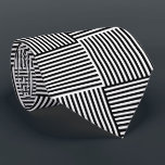 Corbata Elegante color blanco negro a rayas profesionales<br><div class="desc">Elegante,  color blanco negro rayado profesional de punta moderna de cuello.</div>