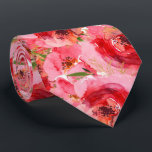 Corbata Elegante color de agua florística rosa<br><div class="desc">Elegantes peonías de acuarelas y vegetación acentuadas con hojas de oro,  estas servilletas de tela son hermosas para su mesa para primavera o verano o para decorar para una ocasión especial. COINCIDIENDO con los elementos de nuestra colección Pink Peonies.</div>