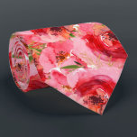 Corbata Elegante color de agua florística rosa<br><div class="desc">Elegantes peonías de acuarelas y vegetación acentuadas con hojas de oro,  estas servilletas de tela son hermosas para su mesa para primavera o verano o para decorar para una ocasión especial. COINCIDIENDO con los elementos de nuestra colección Pink Peonies.</div>