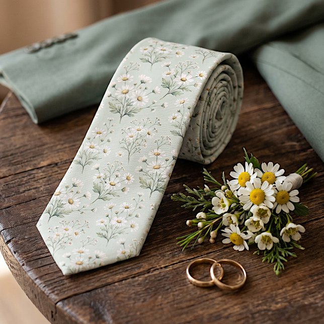 Corbata elegante con arte floral delicado (Subido por el creador)