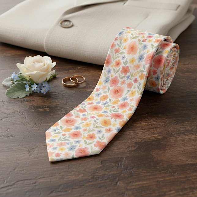 Corbata elegante con estampado de arte floral (Subido por el creador)