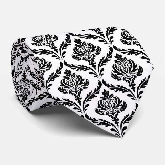 Corbata elegante con guarnecido negro (Enrollado)