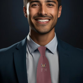 Corbata elegante con monograma de libélula