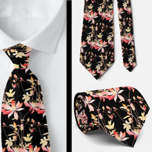 Corbata Elegante cordón de cuello de flores silvestres roj