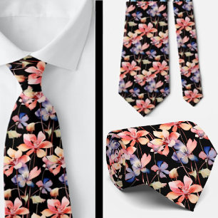 Corbata Elegante cordón de cuello de flores silvestres roj