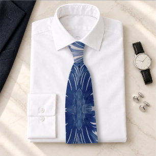 Corbata Elegante damasco Azul toile de jouy