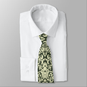 Corbata Elegante Damasco Verde