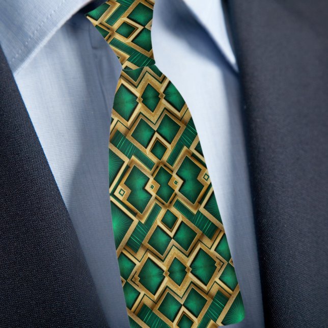 Corbata elegante de esmeralda y oro (Subido por el creador)