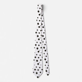 Corbata elegante de lunares en blanco y negro