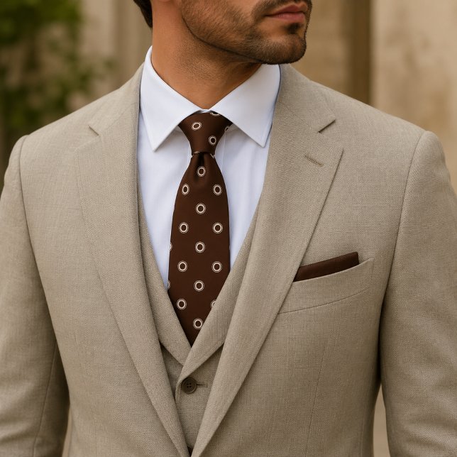 Corbata Elegante de lunares marrón chocolate (Subido por el creador)