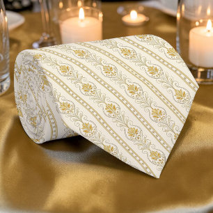 Corbata elegante de seda damasco dorada personaliz
