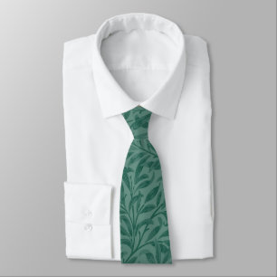 Corbata Elegante diseño de hojas vintage verdes