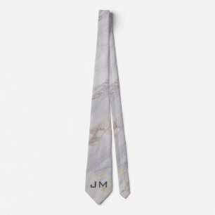 Corbata Elegante diseño de mármol gris y beige