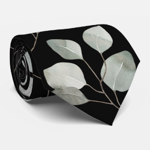 Corbata Elegante Dólar de Plata Eucalipto Boda