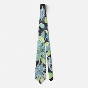 Corbata Elegante empate de color azul floral para Bodas