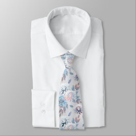 Corbata Elegante estampado floral retro.