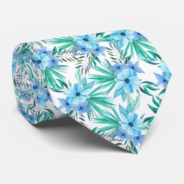 Corbata elegante estampado floral tropical (Enrollado)