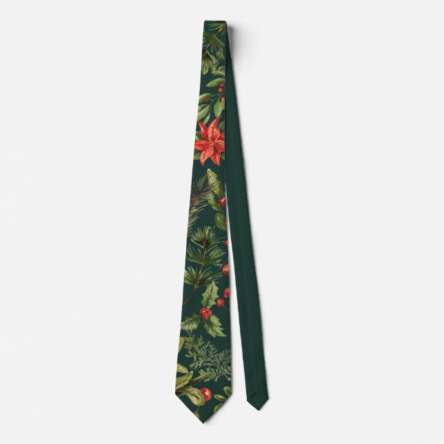 Corbata Elegante Ferias Botánicas Rojas Florales (Anverso)